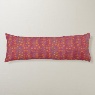 Candy Field, abstract floral pattern, pink orange Body Pillow
