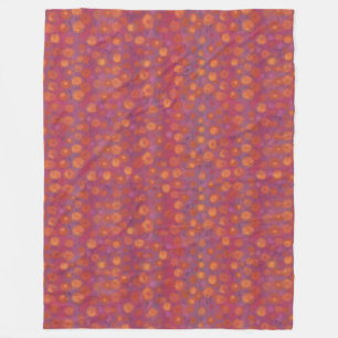 Candy Field, abstract floral pattern, pink orange Fleece Blanket