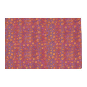 Candy Field, abstract floral pattern, pink orange Placemat