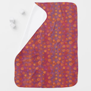 Candy Field, abstract floral pattern, pink orange Receiving Blanket