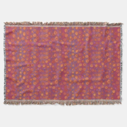 Candy Field abstract floral pattern pink orange Throw Blanket