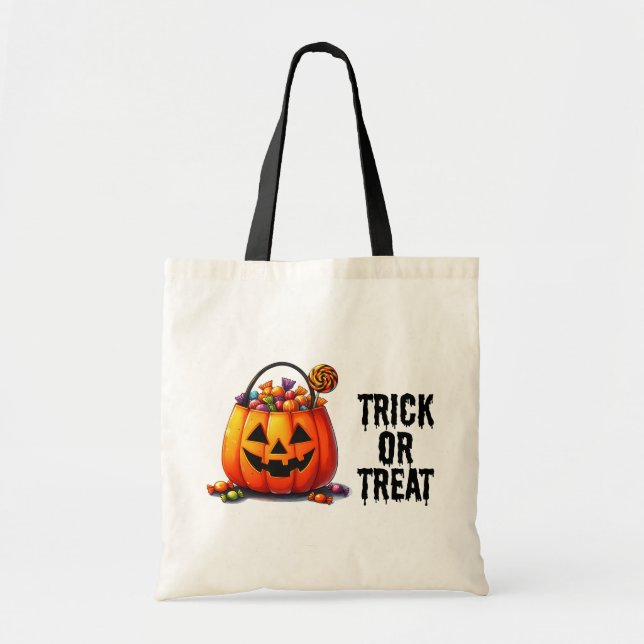 Candy-Filled Jack-o'-Lantern Trick or Treat Bag (Front)