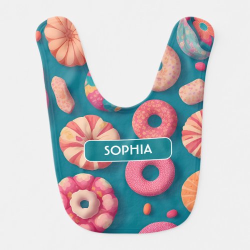 Candy Floral Colorful Personalized Pattern Baby Bib