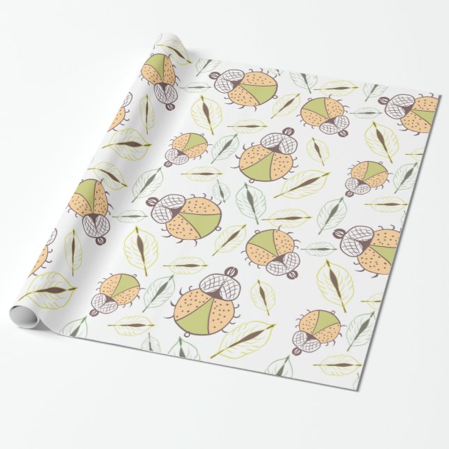 Candy flowers seamless pattern wrapping paper (Unrolled)