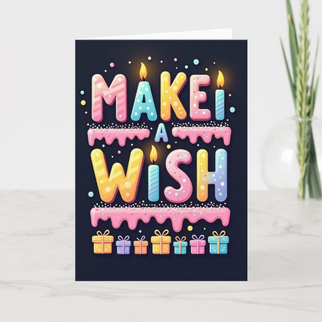Candy Frosted Birthday Wish Card (Front)
