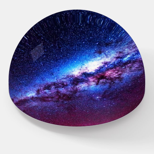 Candy Galaxy Purple Blue Dome Paperweight (Angled)