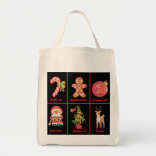Candy, Gingerbread, Christmas, tree, Pixel Art Tote Bag