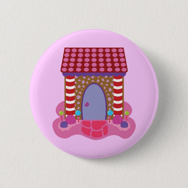 Candy Gingerbread House Button (Front)