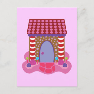 Candy Gingerbread House Postcard