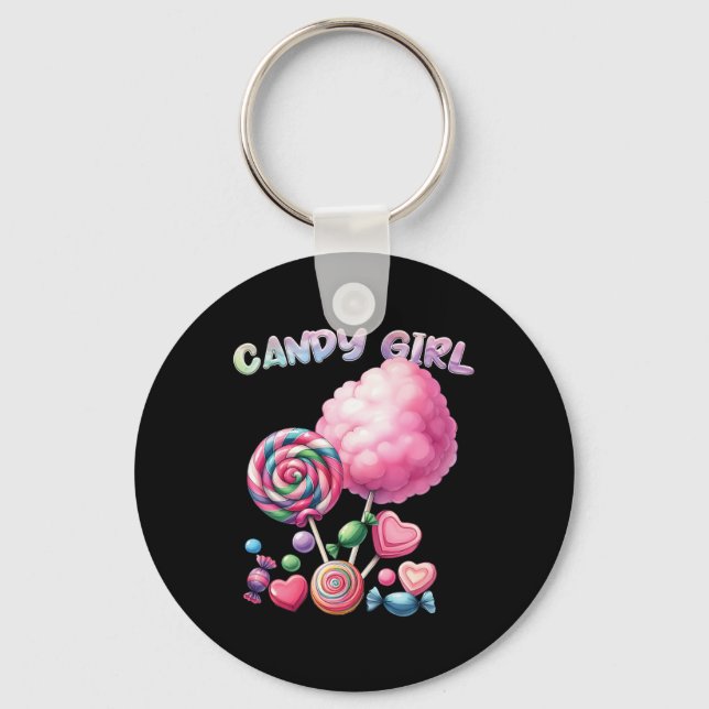 Candy Girls Dress Halloween Costume Girls Treat Lo Keychain (Front)