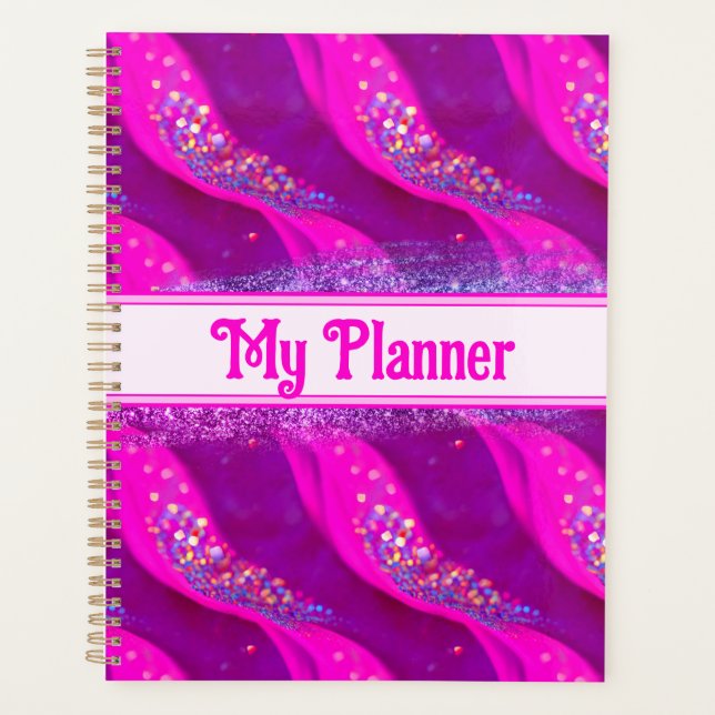 Candy Glitter Planner - Abstract Pink Sparkles (Front)