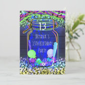 Candy Glow in the Dark Mason Jar Party Invitations (Standing Front)