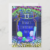 Candy Glow in the Dark Mason Jar Party Invitations (Front)