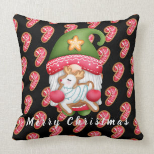 Candy Gnome Customize Text and Color 20"X20" Throw Pillow