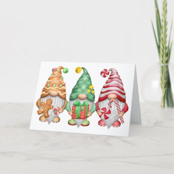 Candy Gnomes Christmas Greeting Card by ChristmasTimeByDarla at Zazzle