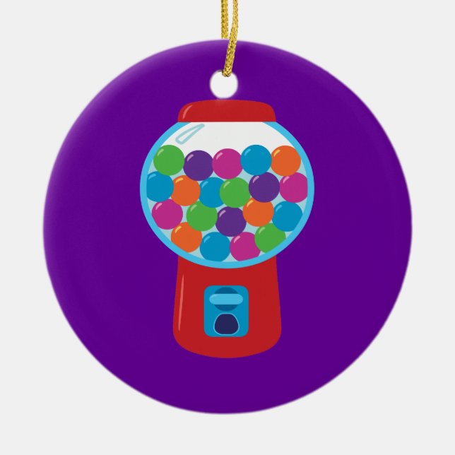 Candy Gumball Machine Ceramic Ornament (Front)