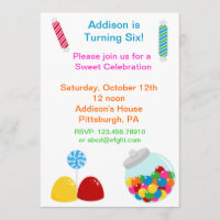 Candy Gumdrop Birthday Invitation