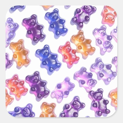 Candy Gummy Bear  Square Sticker
