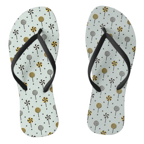 Candy Halloween Seamless Pattern Flip Flops