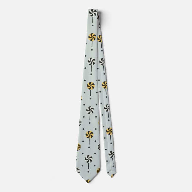 Candy Halloween Seamless Pattern Neck Tie (Front)