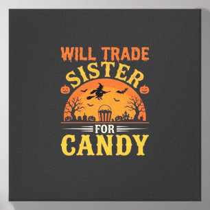 Candy Halloween Sister Trade Design_1 Canvas Photo Tile