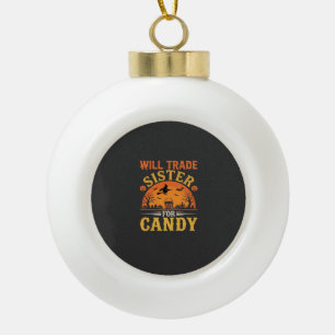 Candy Halloween Sister Trade Design_1 Ceramic Ball Christmas Ornament