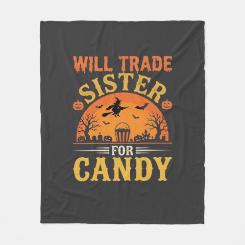 Candy Halloween Sister Trade Design_1 Fleece Blanket