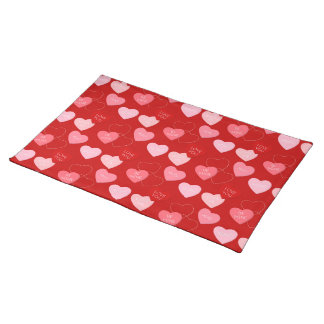 Candy Heart Cascade Cloth Placemat
