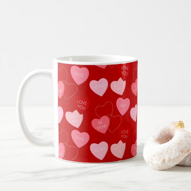 Candy Heart Cascade Coffee Mug (With Donut)