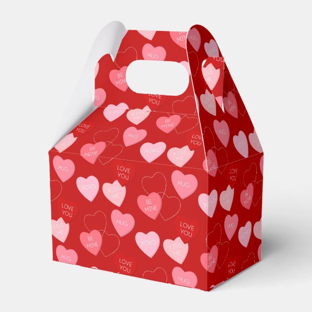 Candy Heart Cascade Favor Boxes (Front Side)