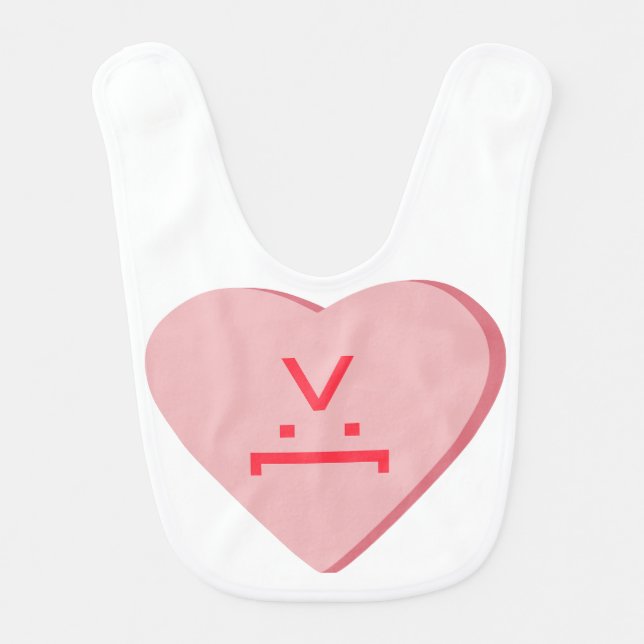 Candy Heart - Devil Face Baby Bib (Front)