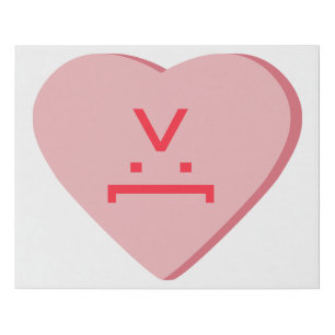 Candy Heart - Devil Face Faux Canvas Print