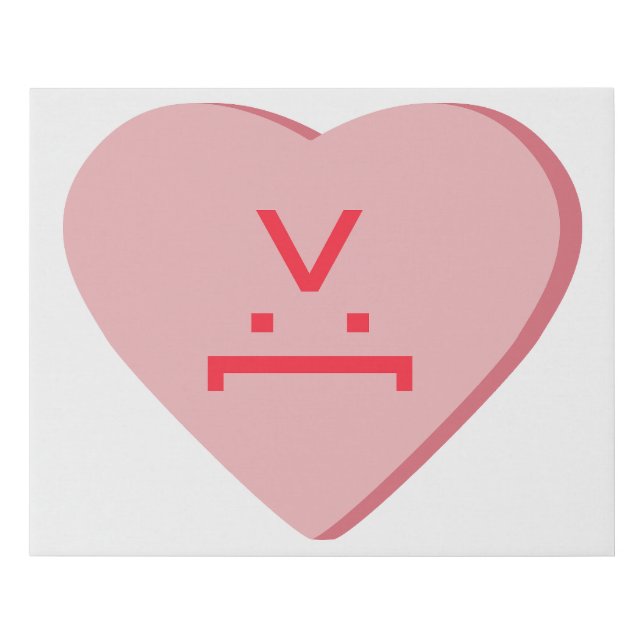Candy Heart - Devil Face Faux Canvas Print (Front)