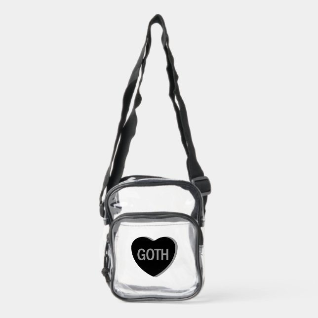 Candy Heart - Goth Clear Crossbody Bag (Front)