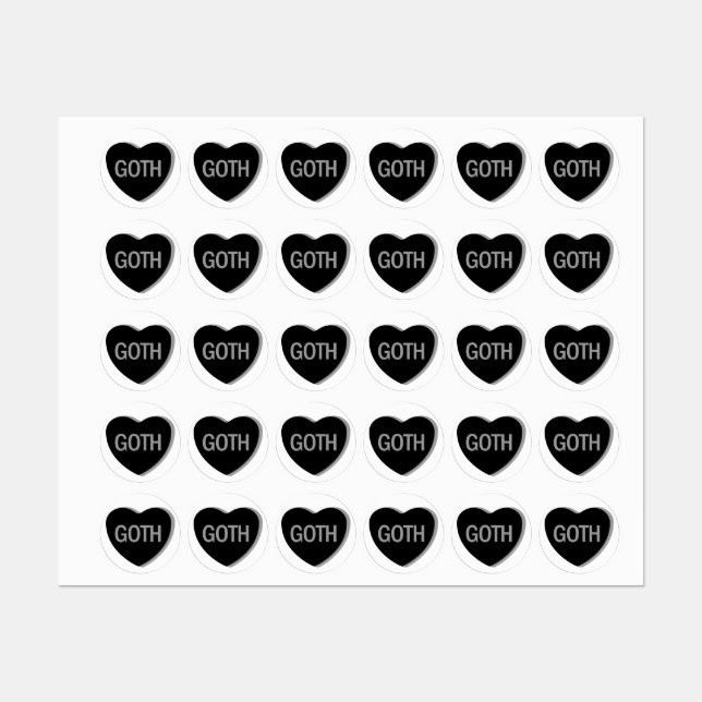 Candy Heart - Goth Labels (Sheet)