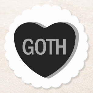 Candy Heart - Goth Paper Coaster