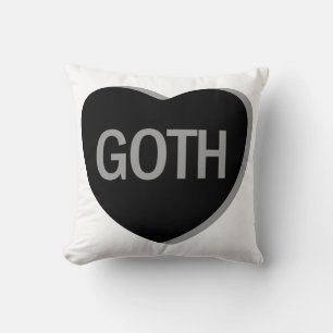 Candy Heart - Goth Throw Pillow