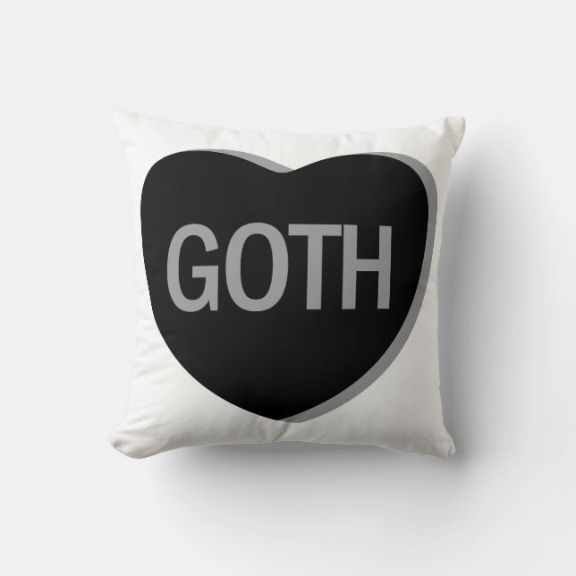Candy Heart - Goth Throw Pillow (Front)