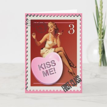 Candy Heart Kissme! Kitsch Bitsch Valentine Card by kitschbitsch at Zazzle
