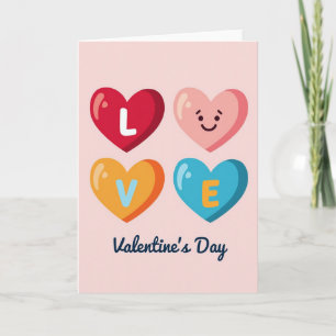 Candy Heart Love Grid Card