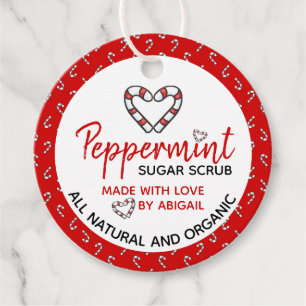 Candy Heart Peppermint Scrub (with Ingredients) Favor Tags