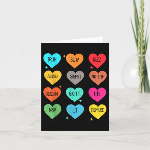 Candy Heart Slang Words Valentines Day For School, Card