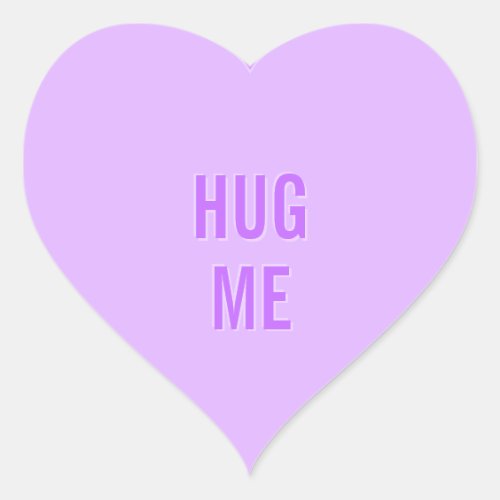 CANDY HEART Valentine Hug Me Purple Heart Sticker