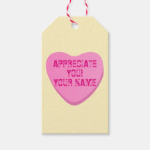 Candy Heart with Custom Text-Pink Heart on Yellow