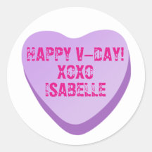 Candy Heart with Custom Text-Purple Heart on White