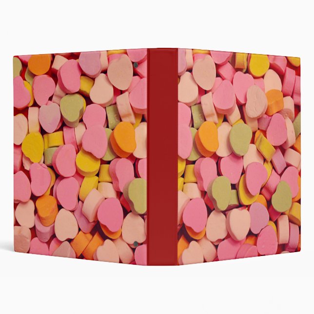 Candy Hearts 3 Ring Binder (Background)