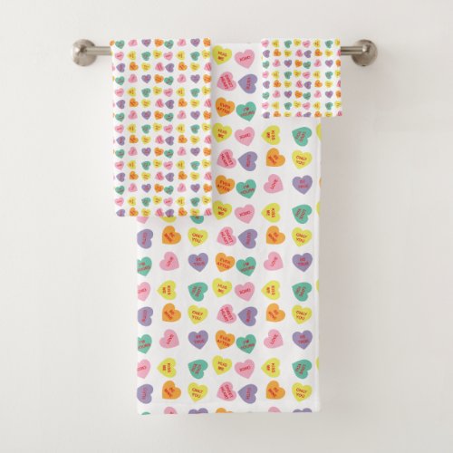 Candy Hearts Bath Towel Set