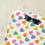 Candy Hearts Beach Towel