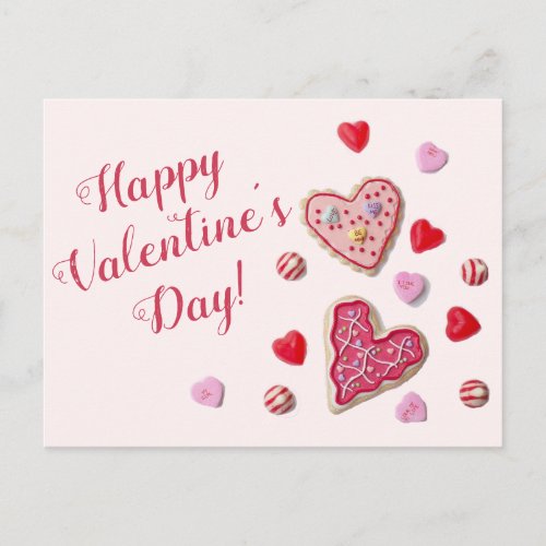 Candy Hearts Custom Message Valentine Postcard