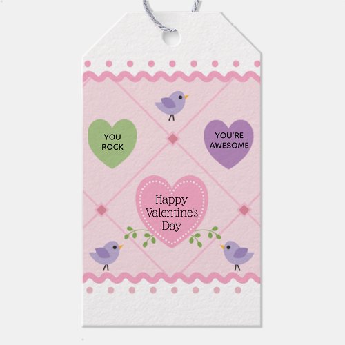 Candy Hearts Customizable Valentines Day Gift Tags